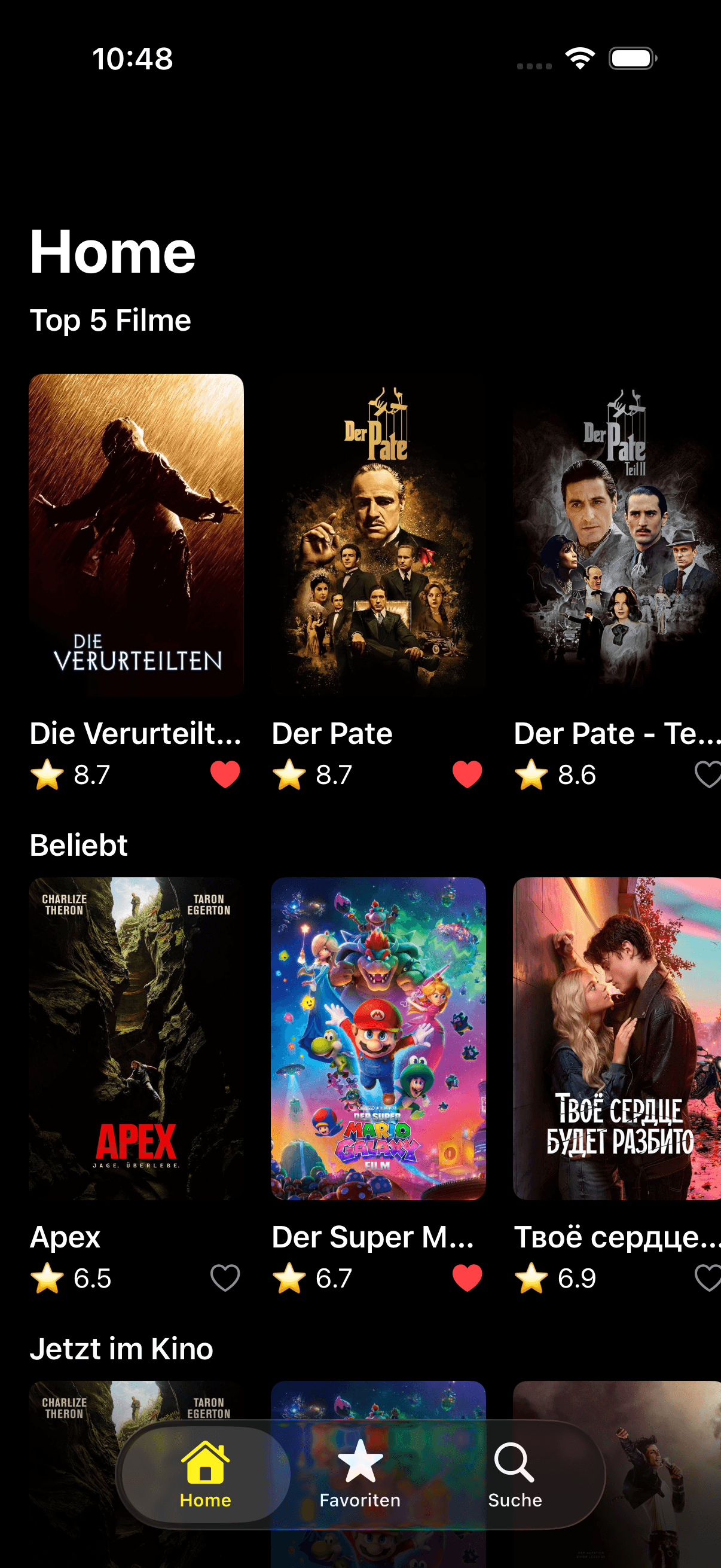 Screenshot: iOS Movie App